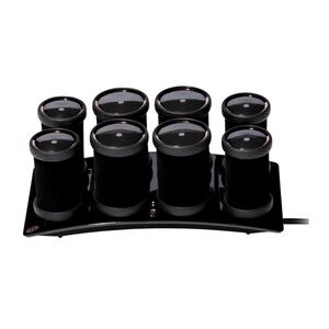 T3 Black Heated Hair Rollers with Charging Base